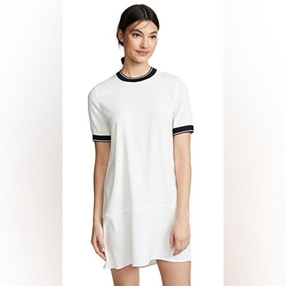 Rag & Bone white t shirt dress flowy shift midi classic everyday minimalist - Picture 1 of 14